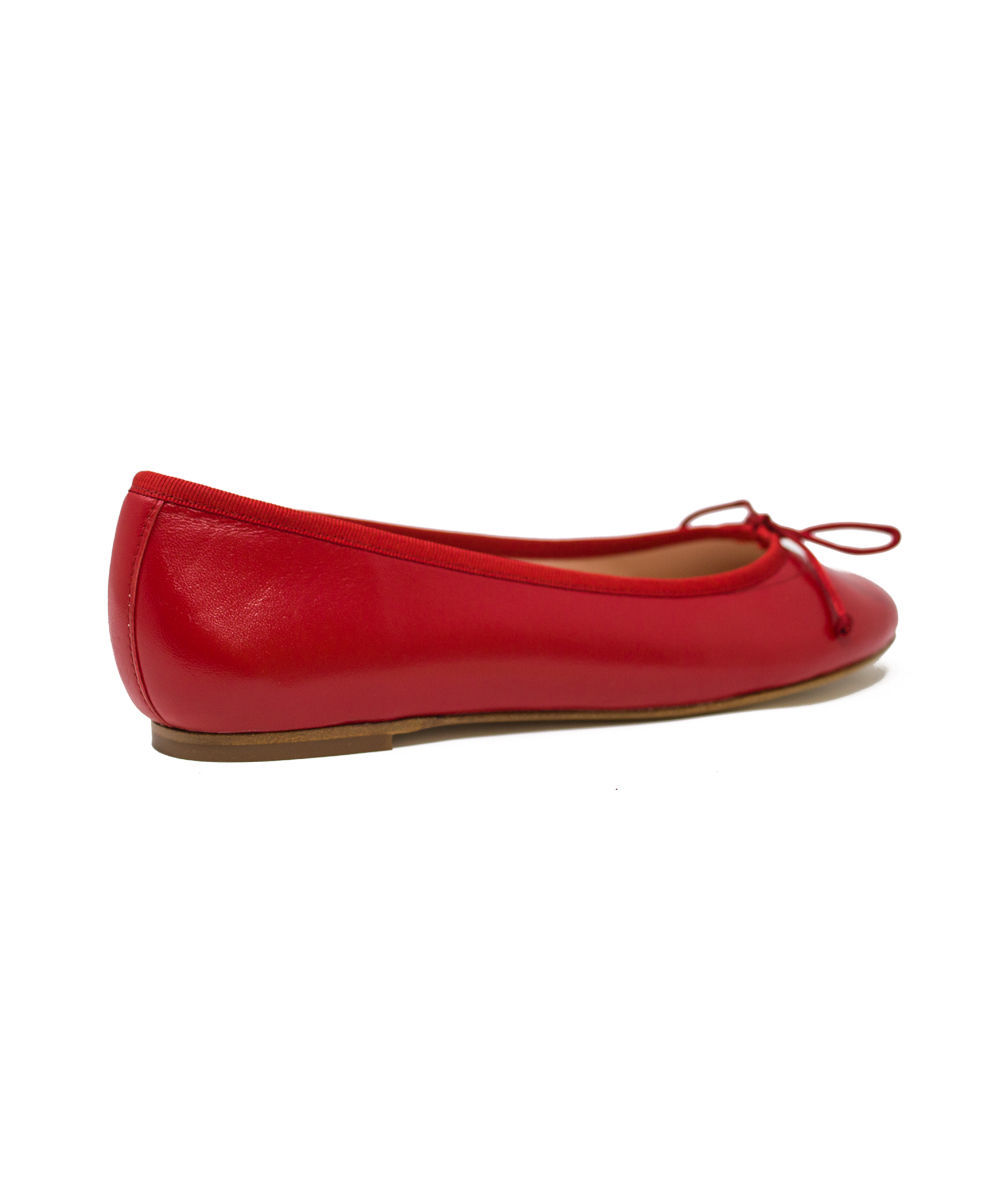 red and black ballet flats