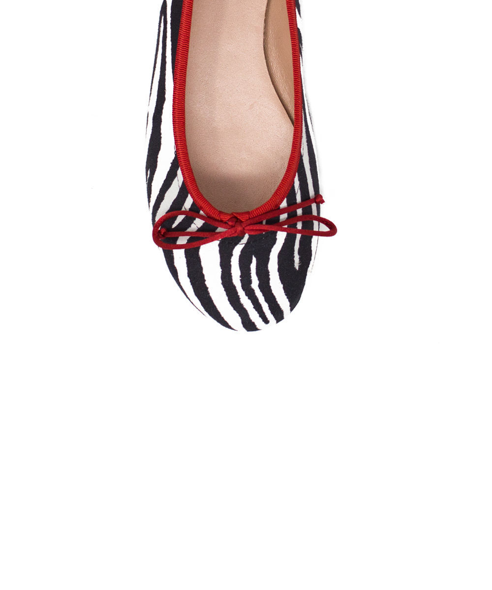 zebra print ballet flats