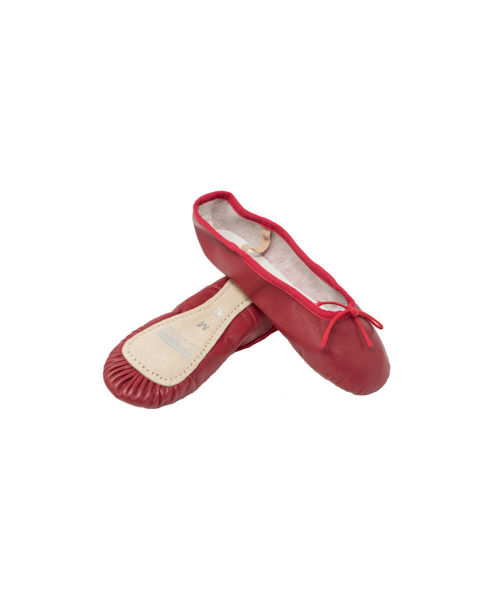 Extreme Low-Cut Red Leather Ballet Shoes European Adult sizes Including larger men's sizes